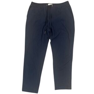 Pinstripe Drawstring Casual Trousers
